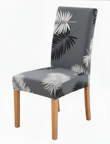 Anyseat Grey Leaves Design Chair Cover – Elastic Slipcover with Anti‑Dirt Protection for Dining Room, Kitchen, Wedding, Hotel, Banquet & Restaurant