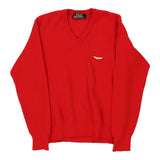 Carrera V-neck Jumper - Small Red Virgin Wool