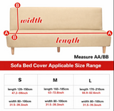Anyseat Beige Armless Futon Slipcover – Stretch Sofa Bed Protector with Ruffle Skirt