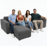 Anyseat 4-Seater Sofa Cover – Plain Gray Style Slipcover for Living Room Chair Protection