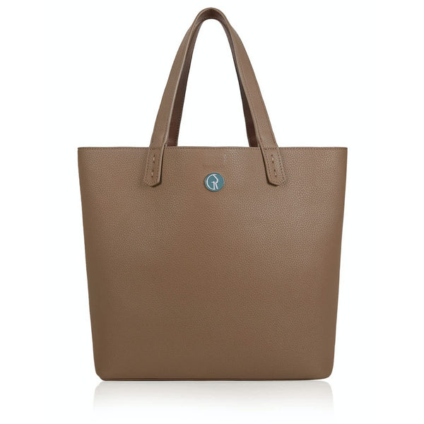 Reversible Vegan Tote In Brown & Beige