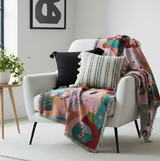Anycozy Blue Forest Dancer Throw Blanket – Soft Faux Cashmere Sofa & Bed Cover with Tassels