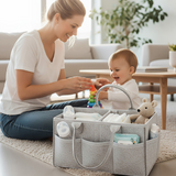 Anysort Mommy Diaper Bag Light Grey Organizer Multifunctional Newborn Things Nursery Stackers and Caddies Pouch Large Storage