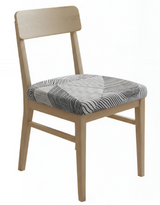 Anyseat White Simple Linear Pattern Print Chair Cover – Stretch Washable Removable Seat Cover for Dining & Kitchen