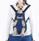 Anypet Denim Navy Pet Carrier Backpack – Small Travel Bag with Front Pocket for Pets
