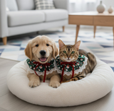 ANYWAGS Christmas Pet Collar – Green Santa Hat, Lace Silk Scarf for Dogs & Cats Holiday Accessories