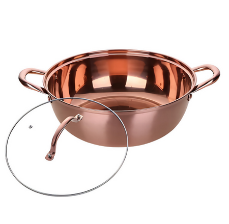 ANYGLEAM Stock Pot Rose Gold Stainless Steel Home Restaurant Cooking Tool Single-Layer Compatible Soup Kitchen Utensils