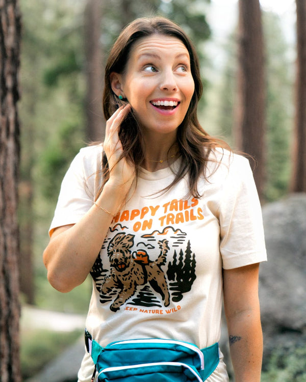 Happy Tails on Trails Forest Unisex Tee | Cholla