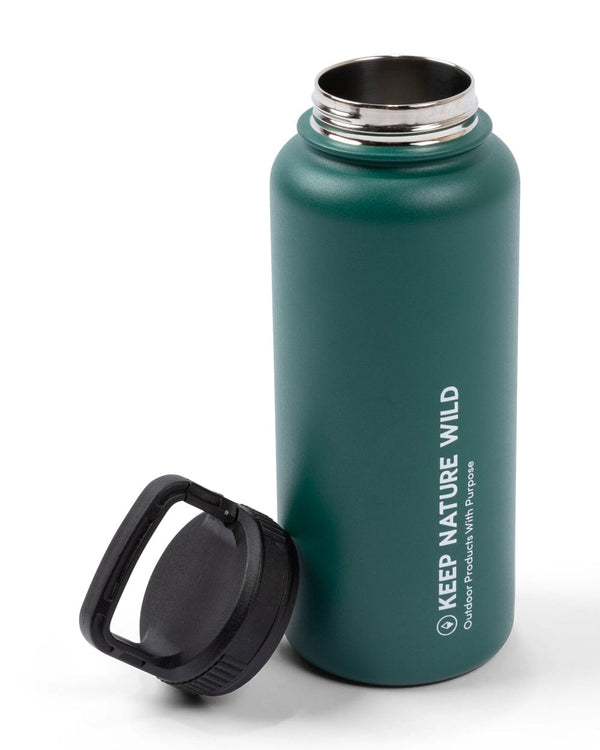 Insulated 32oz Water Bottle with Handle Clip | Forest