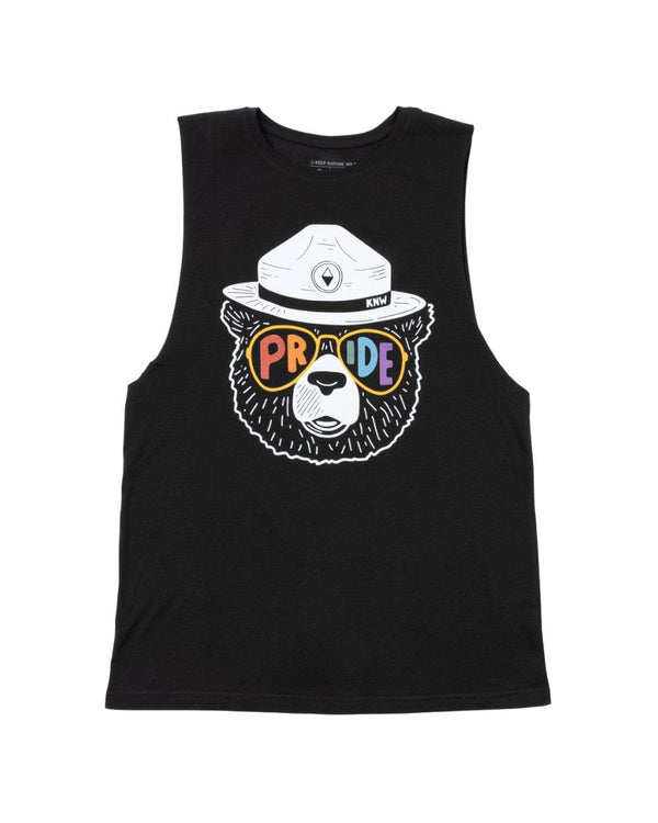 Pride Bear Unisex Muscle Tank | Coal