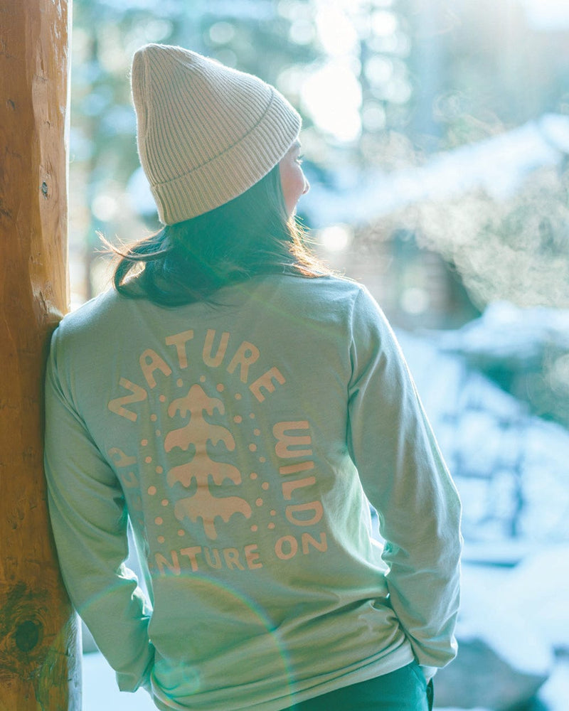 Keep Nature Wild Long Sleeve Venture On Peaceful Pine Unisex Long Sleeve | Dusty Blue