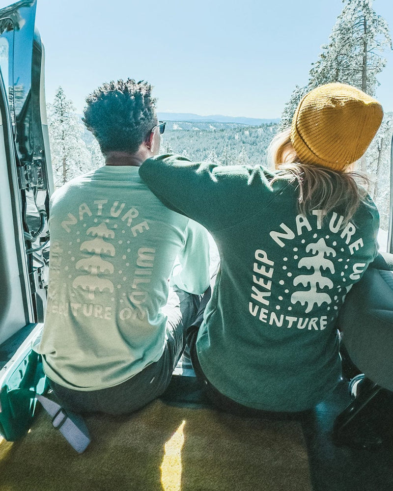 Keep Nature Wild Long Sleeve Venture On Peaceful Pine Unisex Long Sleeve | Dusty Blue