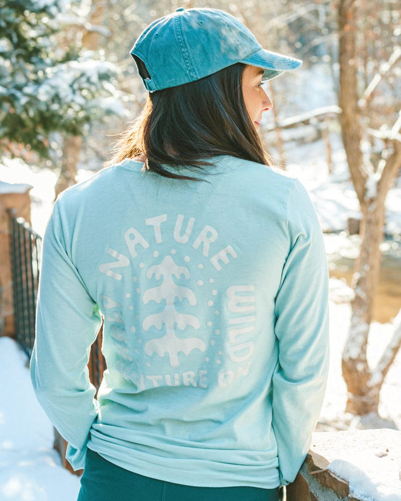 Keep Nature Wild Long Sleeve Venture On Peaceful Pine Unisex Long Sleeve | Dusty Blue