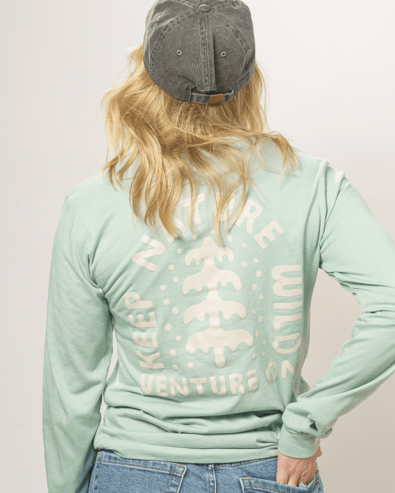 Keep Nature Wild Long Sleeve Venture On Peaceful Pine Unisex Long Sleeve | Dusty Blue