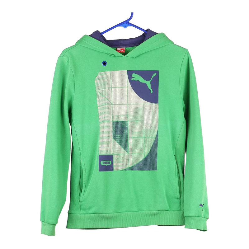 Age 13-15 Puma Hoodie - XL Green Cotton Blend