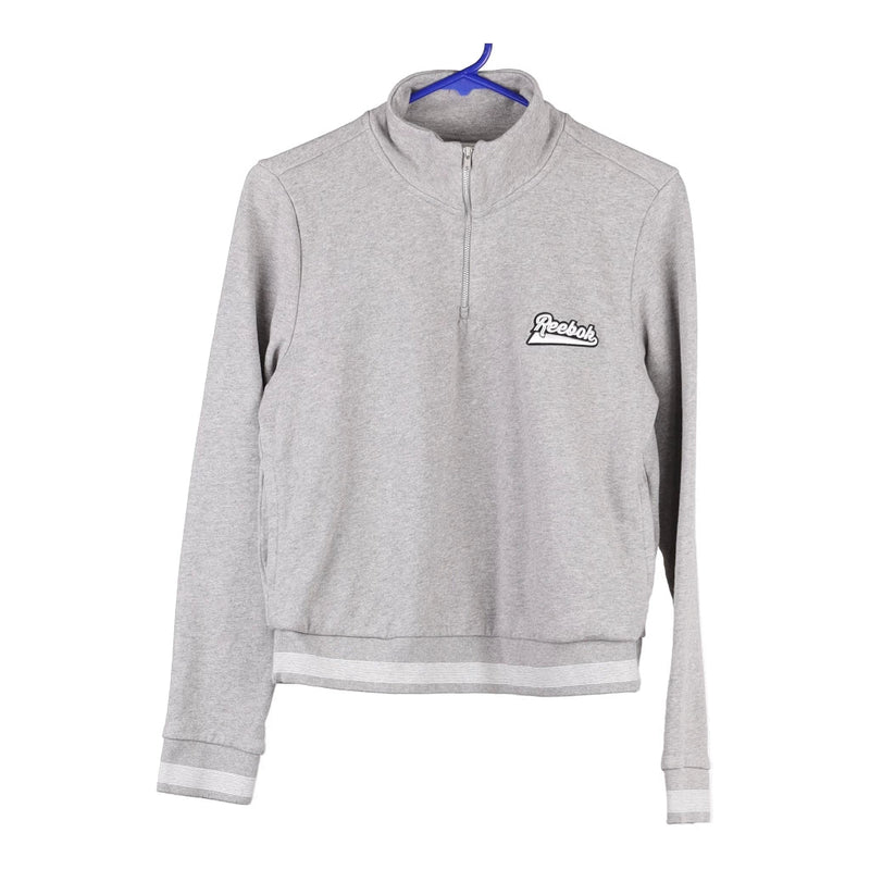 Age 12-14 Reebok 1/4 Zip - Medium Grey Cotton Blend