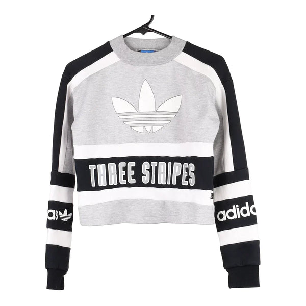 Age 14 Adidas Spellout Sweatshirt - XS Grey Cotton Blend