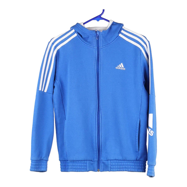 Age 13-14 Adidas Hoodie - Large Blue Cotton Blend