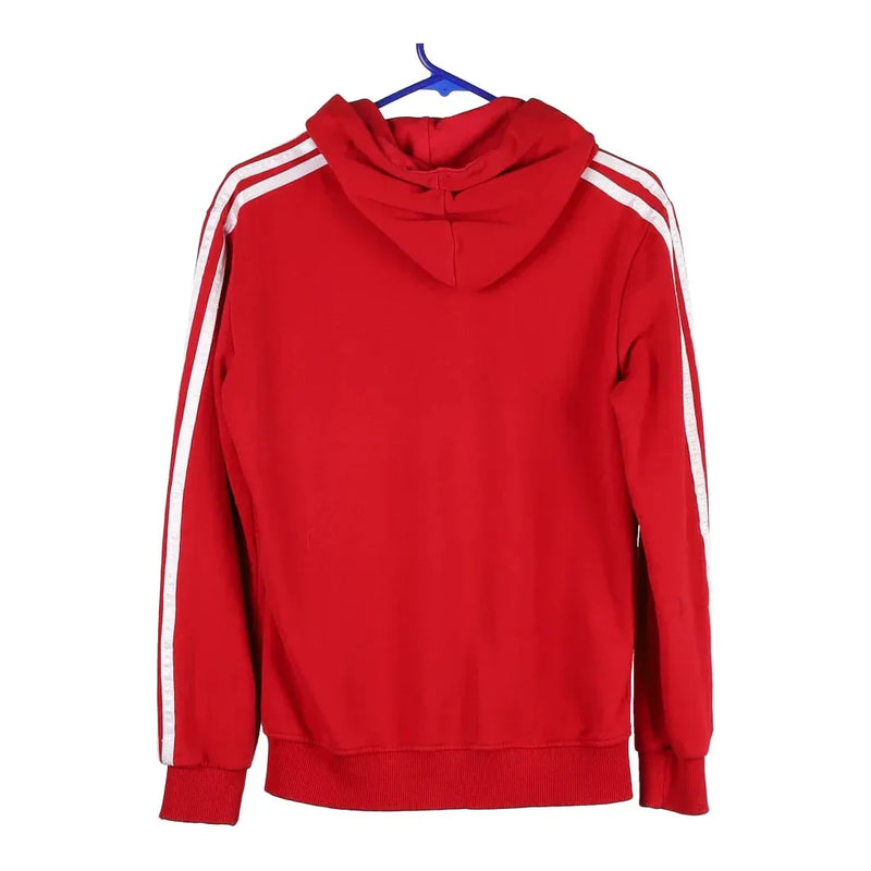 Age 13-14 Adidas Spellout Hoodie - Small Red Cotton Blend