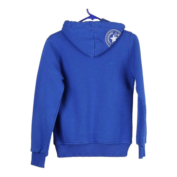 Age 13-14 Converse Spellout Hoodie - XL Blue Cotton Blend