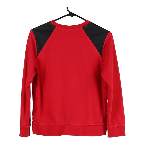 Age 12-13 Nike Spellout Sweatshirt - Large Red Cotton Blend