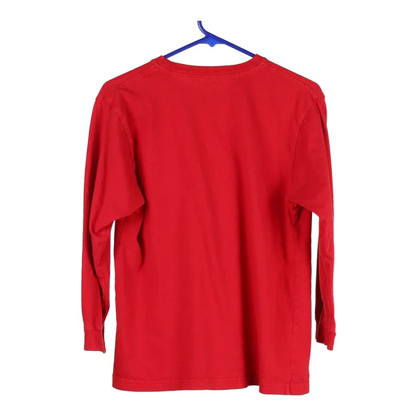 Age 10-12 Champion Long Sleeve T-Shirt - Large Red Cotton