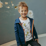 Navy Fleece Zip Up Hoodie