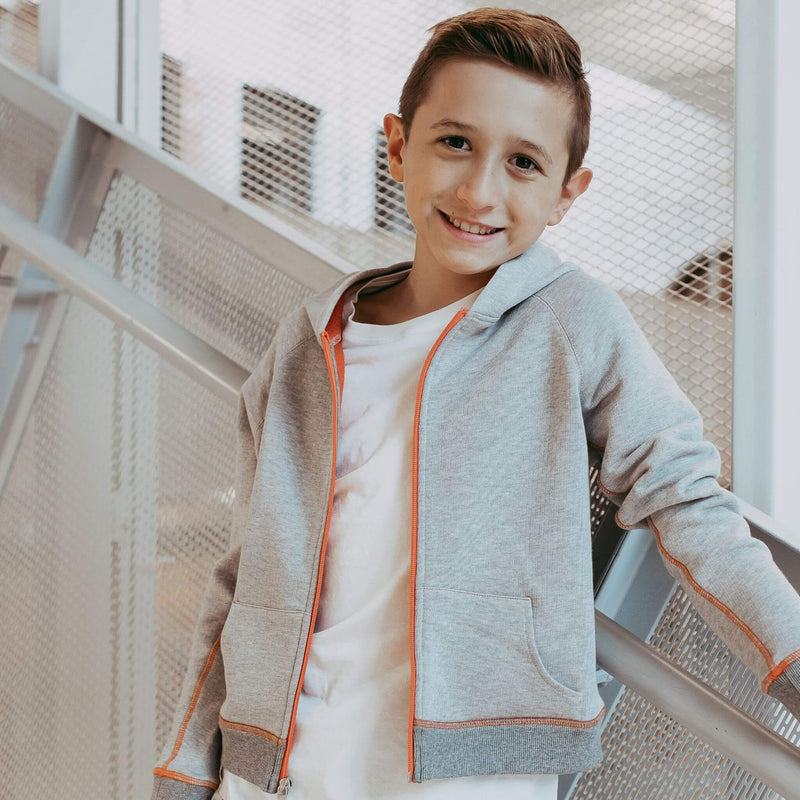 Two-Sided French Terry Zip Up Hoodie