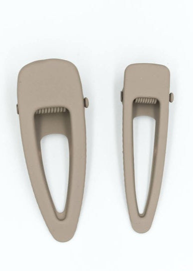 Matte clip set of 2 - Stone