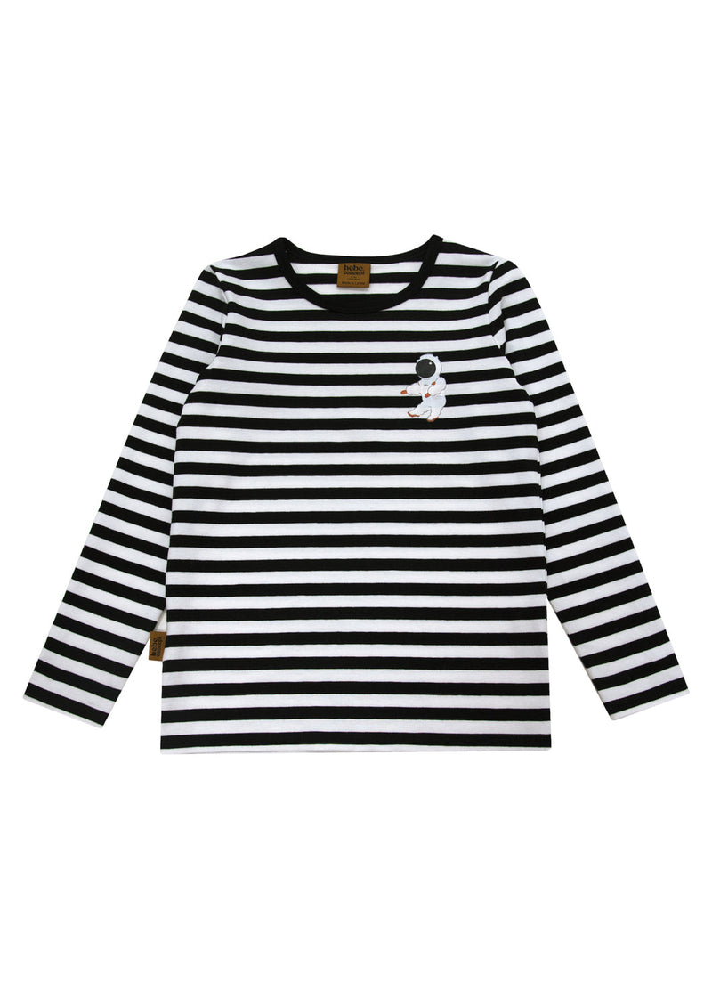 Kid's long sleeve top - Black and white stripes