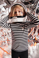 Kid's long sleeve top - Black and white stripes