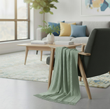 Anycozy Gray Faux Cashmere Throw Blanket – Diamond Knit Sofa Cover & Home Decor Accent