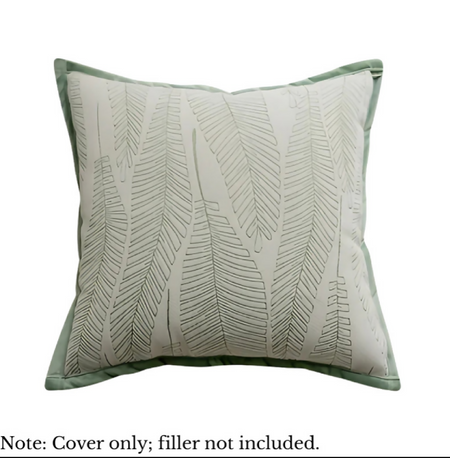 Anypillow Leaf Embroidered Decorative Cushion Cover – Soft Throw Pillowcase for Sofa & Bed
