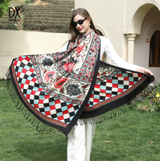 Anyyou 100% Pure Merino Wool Mix Color Poncho for Women Winter Large Scarf Pashmina Shawl Bandana Neck Wrap
