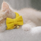 Anypet Large Yellow Bow Cat Collar with Safety Buckle, Bell & Durable Adjustable Strap – Stylish Comfortable Pet Collar for Cats