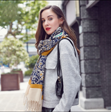 Anyyou 100% Pure Merino Wool Yellow Poncho for Women Winter Large Scarf Pashmina Shawl Bandana Neck Wrap