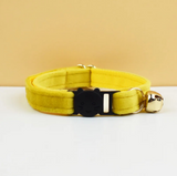 Anypet Small Mustard Yellow Cat Collar with Safety Buckle, Bell & Durable Adjustable Strap – Stylish Comfortable Pet Accessory for Cats