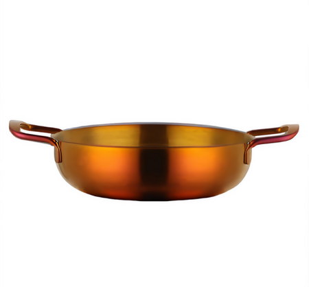 Anygleam Stock Pot Rainbow no.3-L Stainless Steel HotPot Without Lid Single-Layer Cooking Soup Noodle Sea Food Home Kitchen Restaurant Tools