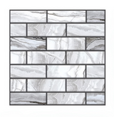 Anyhouz 10pcs Grey Vinyl Wall Tiles – Tile Grey Marble Pattern Design, Waterproof