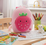 Anypack 3D Pink Strawberry Kids School Backpack Cute Cartoon Animal Style Children Toddler Plush Bag Perfect Accessories For Boys and Girls