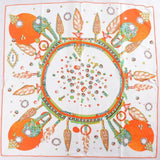 Anyyou Fashion Premium Satin Square Scarf -Orange Silk- Feel Neckwrap for Women