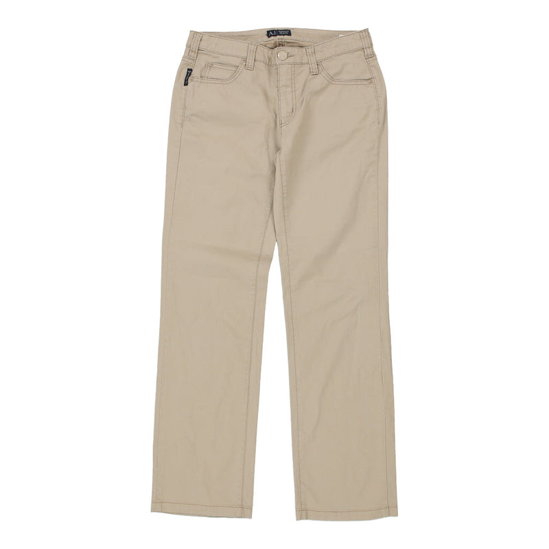 Armani Jeans Trousers - 30W UK 8 Beige Cotton