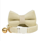 Anypet Stylish Off White Bow Cat Collar Large Size – Cute Bow Design with Safety Buckle, Bell & Durable Strap for Cats & Small Pets