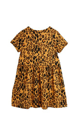 Girls short sleeve dress - Leopard