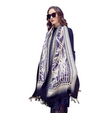 Anyyou 100% Merino Wool White Purple Patterned Silk Satin Large Winter Scarf Pashmina Shawl Bandana Perfect For Women Ladies Fashion Style