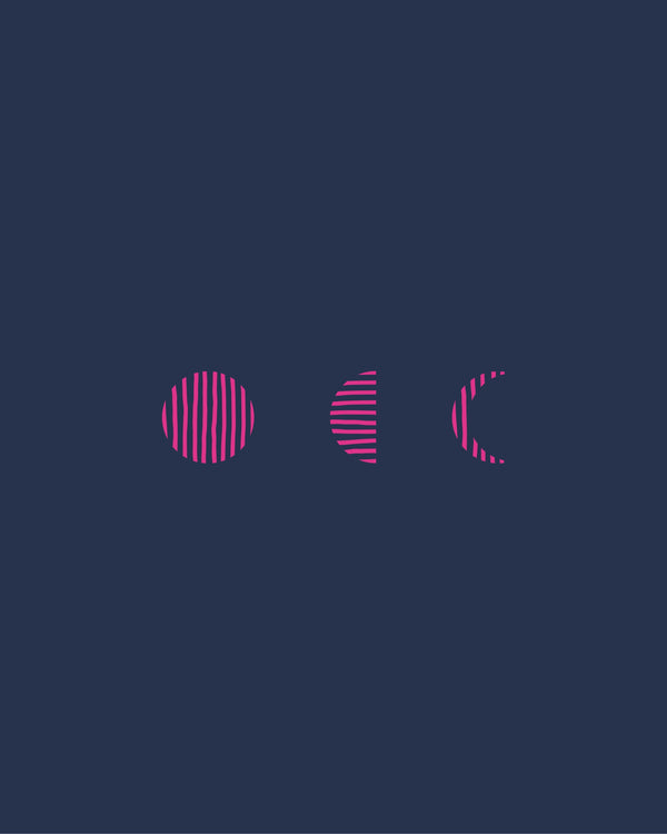 Elastique pink logo on navy background