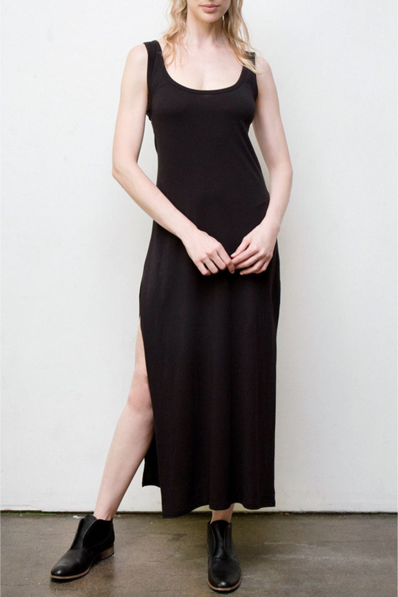 Long Tank Dress - Organic Cotton - Black