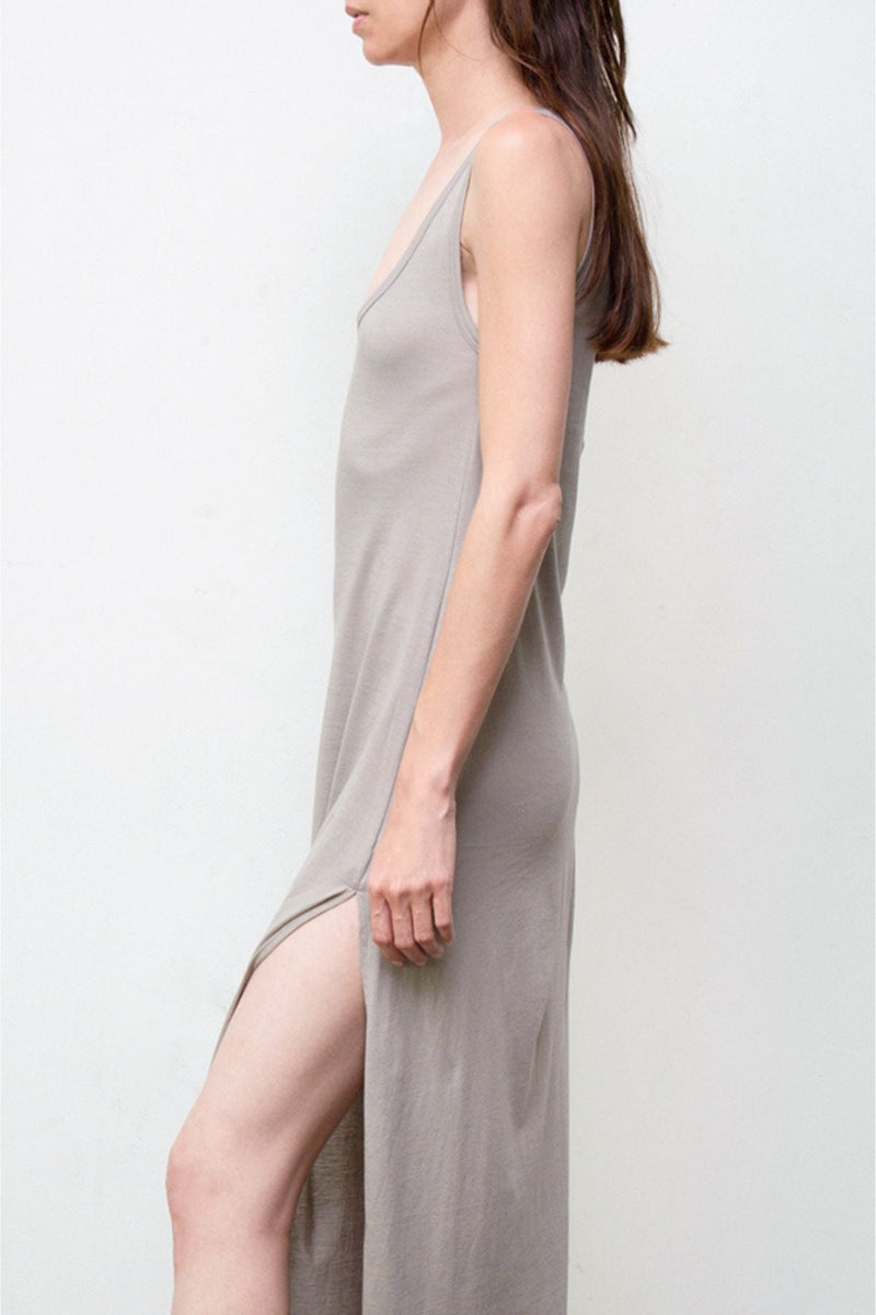 Long Tank Dress - Organic Cotton  - Grey
