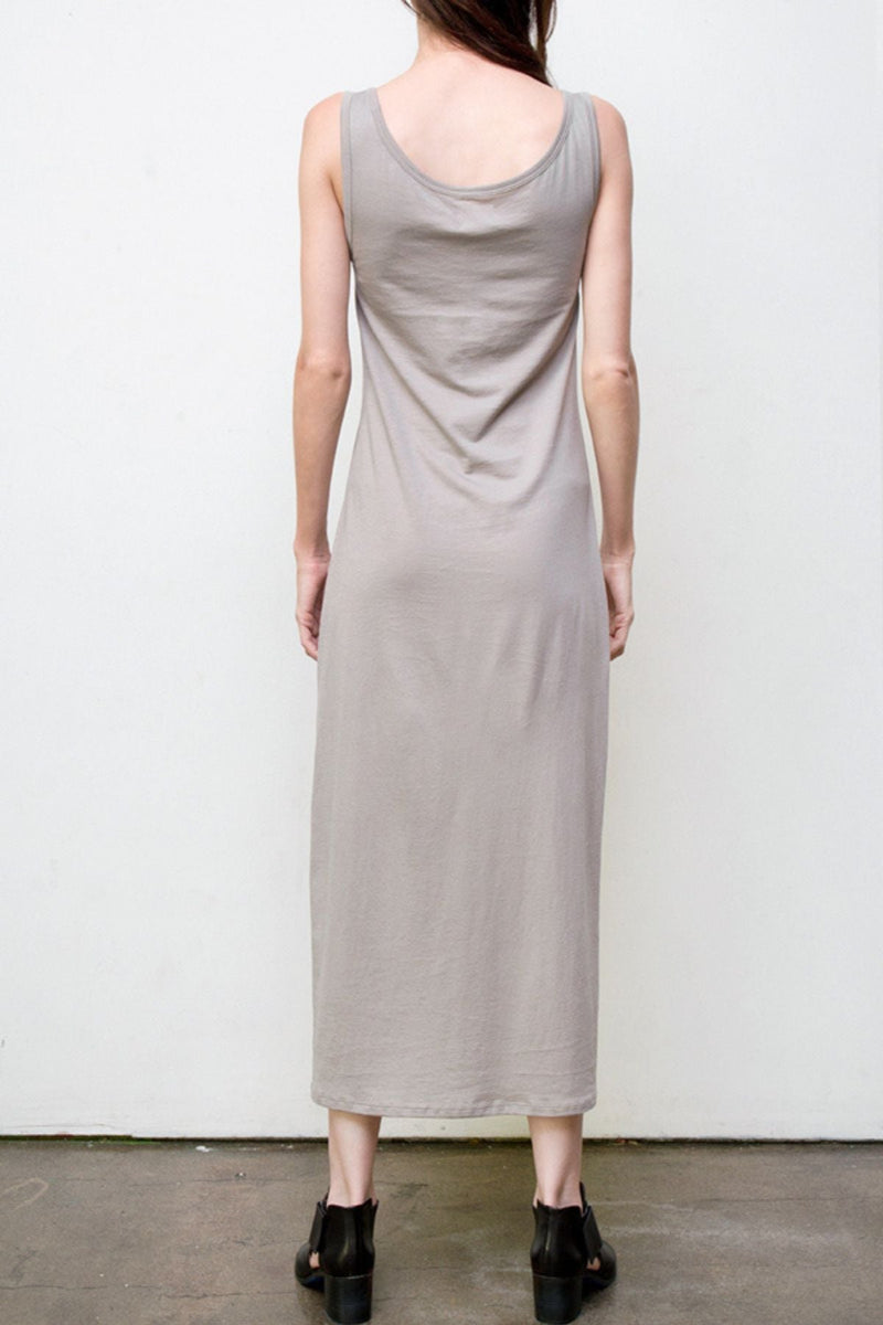 Long Tank Dress - Organic Cotton  - Grey