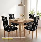 Anyseat Black with Linear Design Chair Cover – Elastic Slipcover with Anti‑Dirt Protection for Dining Room, Kitchen, Wedding, Hotel, Banquet & Restaurant